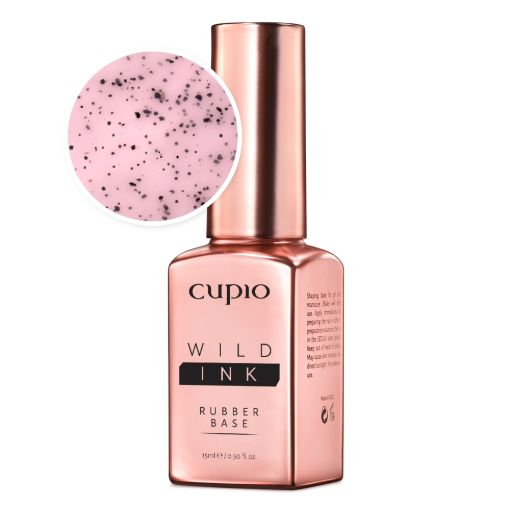 rubber_base_wild_ink_storm_c7467 Cupio Wild Ink Rubber Base in rosa mit schwarzen Sprenkeln, 15ml Flasche