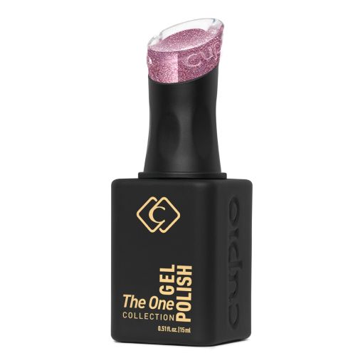 Flasche mit rosa Glitzer Gel-Nagellack der The One Collection von Cupio