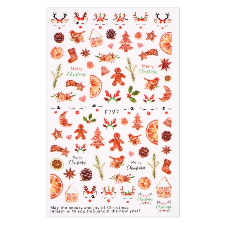 Set von festlichen Weihnachtsaufklebern mit verschiedenen Motiven wie Weihnachtsbaum, Lebkuchenmann und Glühwein