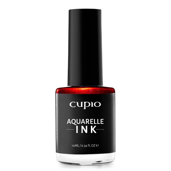 Cupio Aquarelle Ink in roter Farbe für kreative Nageldesigns