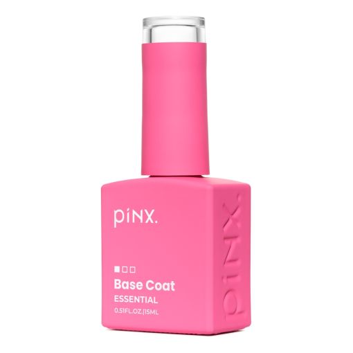 pINX Base Coat in leuchtendem Pink, 15 ml Flasche, ideal für die Nagelvorbereitung