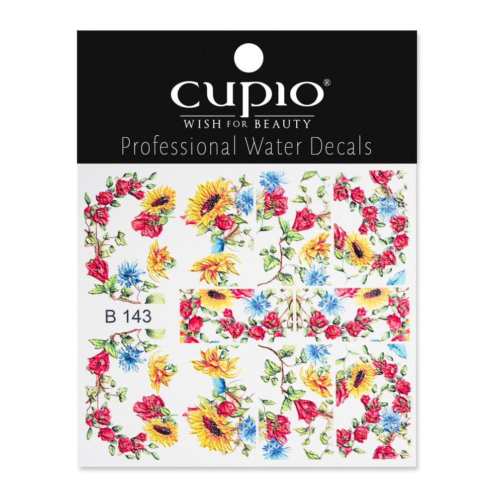 tatuaj_b143 Bunte Wasseraufkleber von Cupio mit Sonnenblumen und roten Rosen