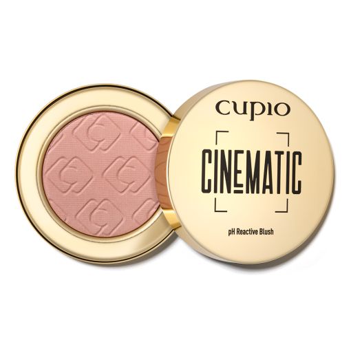 peach_c8282 Cupio Cinematic pH Reactive Blush in goldener Verpackung, ideal für ein frisches Make-up
