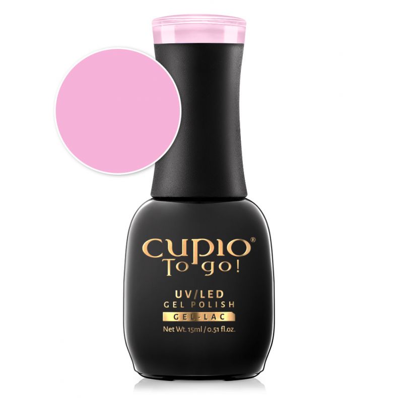 to_go_candy_pink Flasche mit zart rosa Gel-Nagellack von Cupio To go!, 15 ml