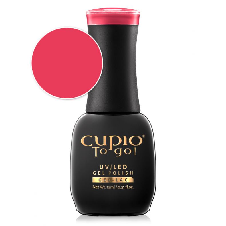 Flasche mit Cupio To go! UV/LED Gel Polish in Pink, 15ml.