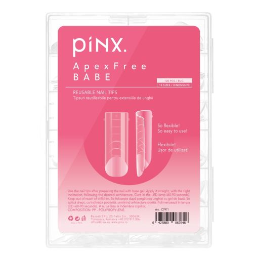 pinx_apexfree_babe_c7971 Wiederverwendbare Nagelspitzen von piNX ApexFree BABE in transparentem Etui