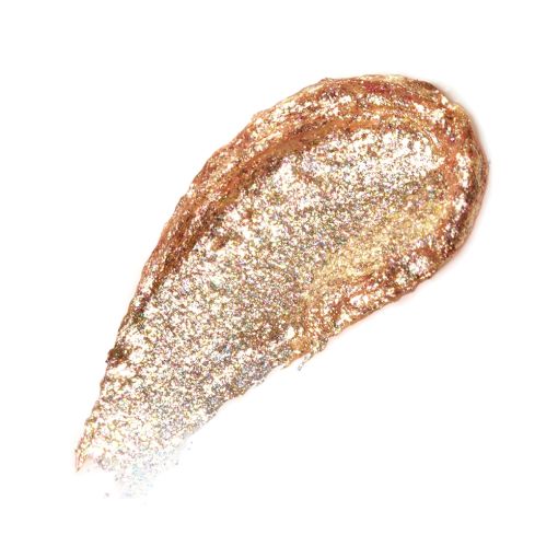 glimmer_d0195_b Nahaufnahme einer glitzernden kosmetischen Textur mit goldenen und schimmernden Elementen