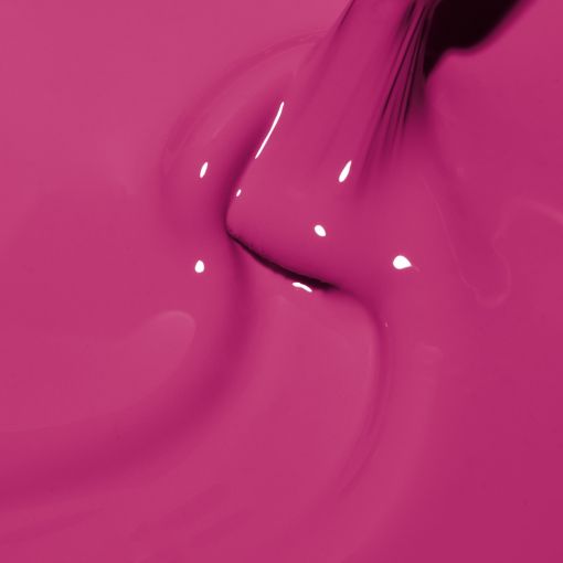 d0325_b Nahaufnahme von Fuchsia-Farbspray, das auf eine glatte, glänzende Oberfläche fließt.