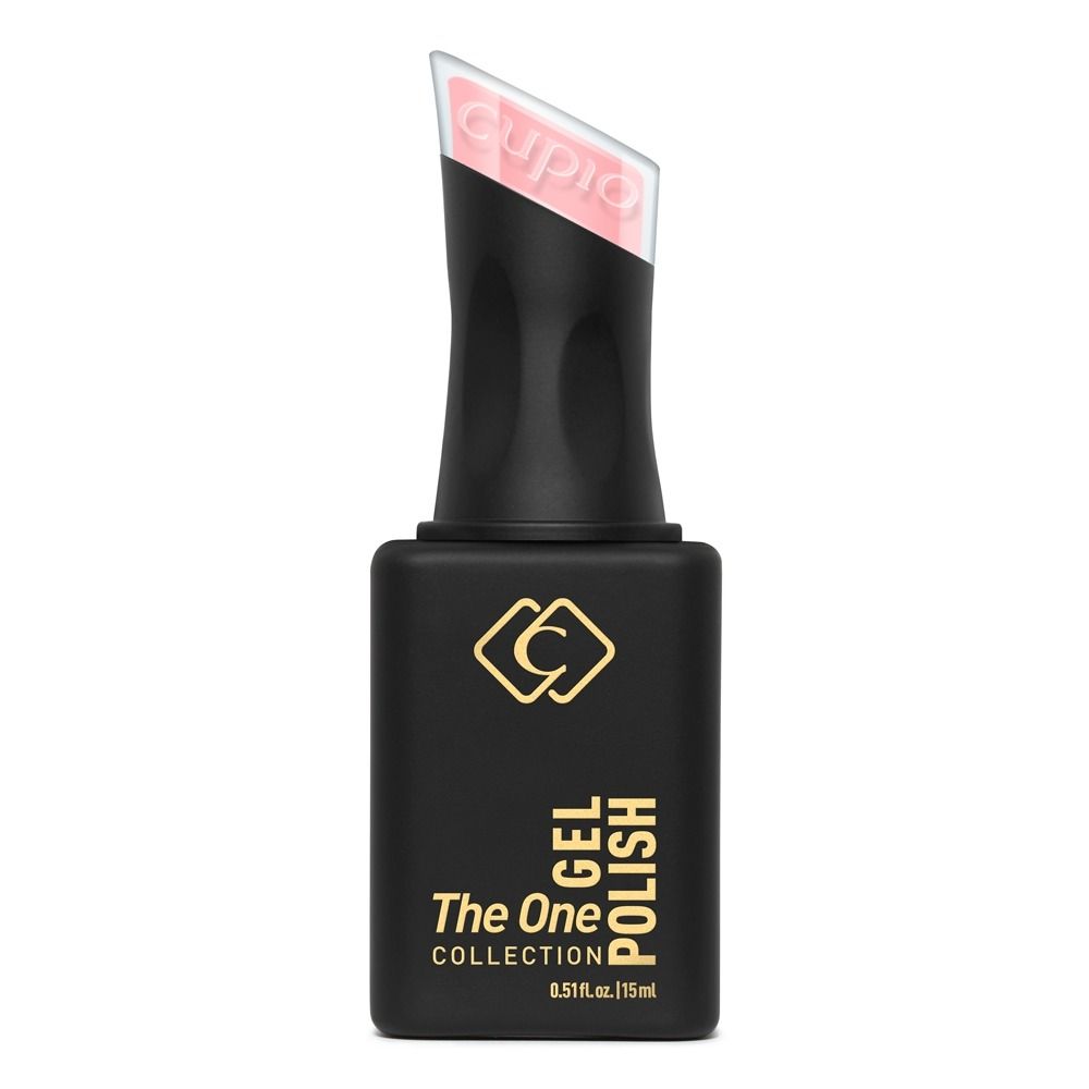 Produktbild von Cupio The One Collection Gel Polish in 15 ml, schwarzer Flakon mit rosa Farbspitze auf weißem Hintergrund