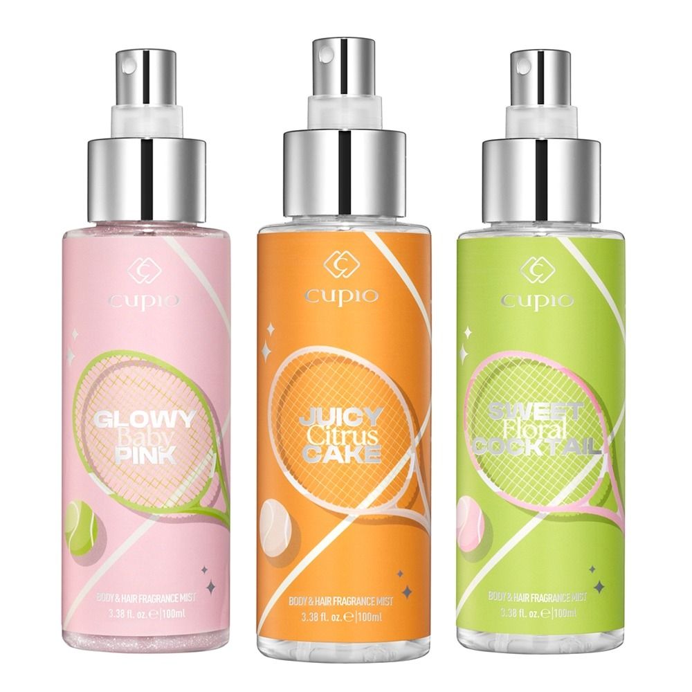 Cupio Tennis Club Sweet Floral Cocktail Duftspray für Körper & Haar 100 ml, grüne Flasche mit süß-fruchtig-floralem Sommerduft aus Freesie, Kamille, Zitrusfrüchten und süßer Pflaume