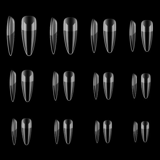 long_stiletto_c7648_d Nagelspitzen aus transparentem Material in verschiedenen Designs und Längen