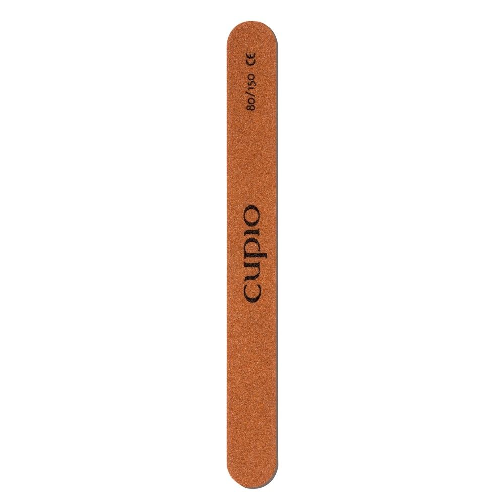 Braune Nagelfeile mit Cupio-Logo und Körnung 80/150