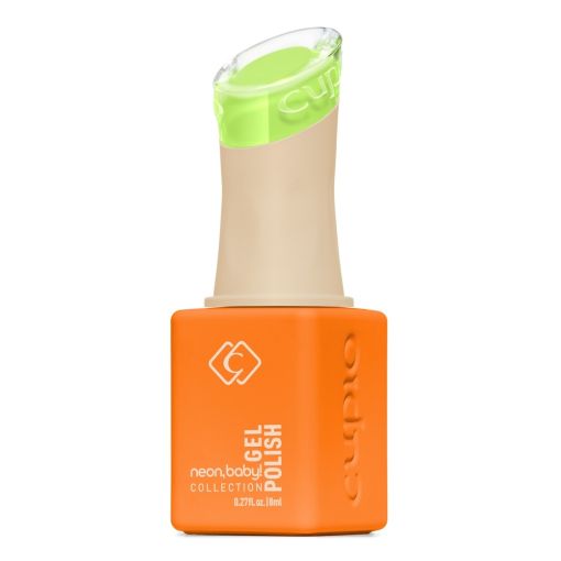Flasche mit neonorangefarbener Gel-Nagellack von Cupio, Teil der Neon Baby Kollektion.