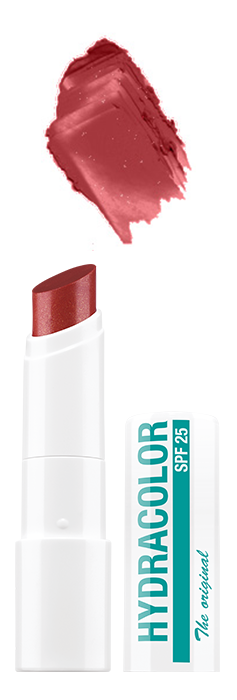 Hydracolor The Original Lippenpflege-Stift SPF 25, getönter Lippenbalsam in rosigem Rot mit sichtbarem Farbabstrich