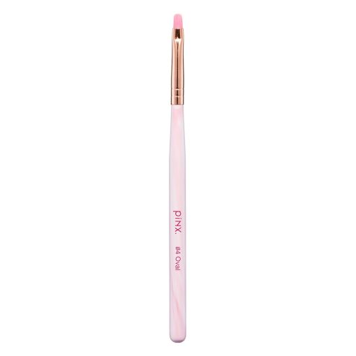 blush_art_102_c8090 Ovaler Makeup-Pinsel mit rosa Griff und goldener Ferrule für vielseitige Einsatzmöglichkeiten