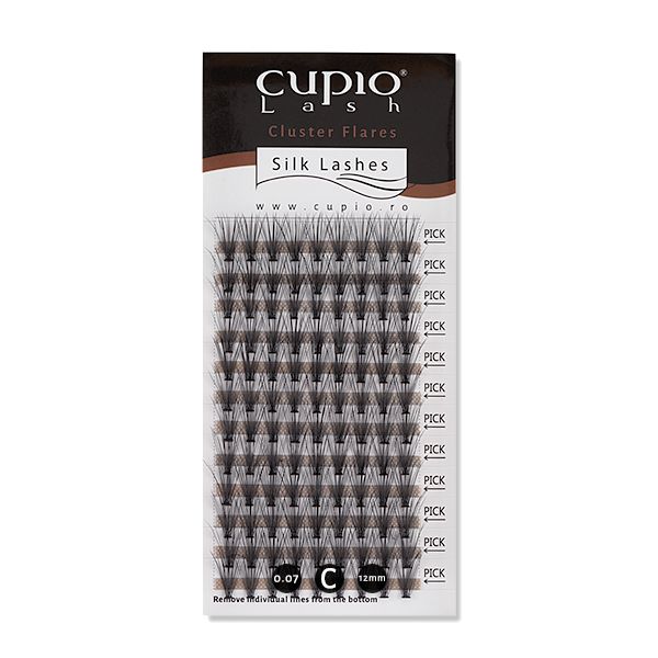 Packung mit Cupio Silk Lashes Cluster Flares für Wimpernverlängerung 0.07 C 12mm