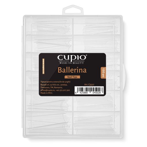 revoshapes_ballerina Ballerina Nail Tips von Cupio in einer transparenten Verpackung mit 120 Stück