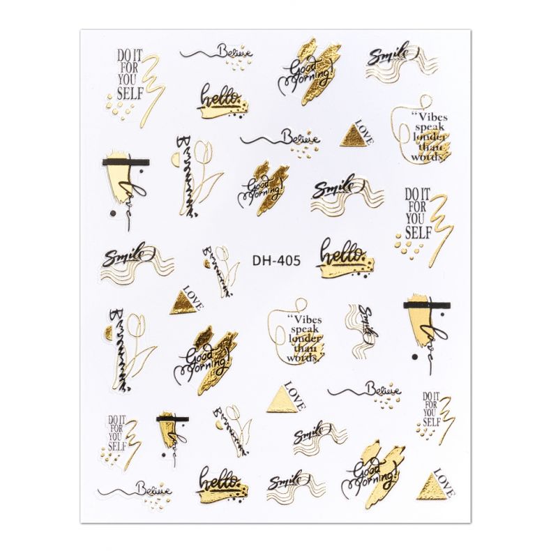 Motivationsaufkleber in Gold und Schwarz mit Sprüchen zum Aufpeppen von Notizen oder Geschenken – DH-405