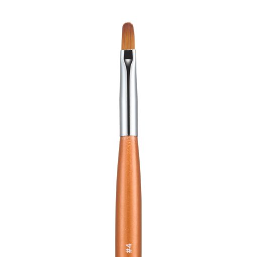 2_in_1_cupio_4_c9281_b Detailaufnahme eines Pinsels mit einem flachen, abgerundeten Kopf und einem orangefarbenen Griff