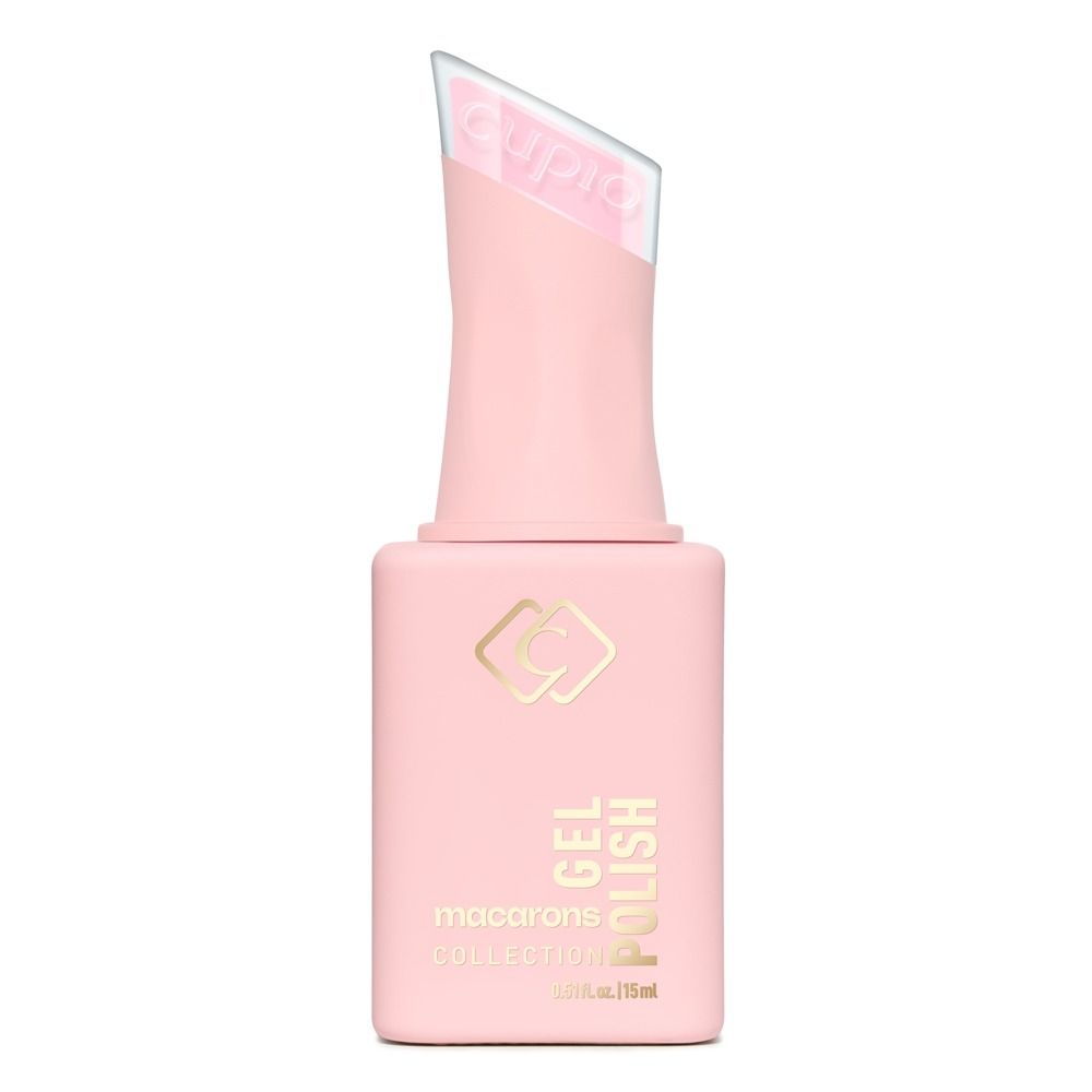 Cupio Gellack Macarons Collection Pink Champagne 15ml, pastellrosa Gel-Nagellackflasche mit hoher Deckkraft und bis zu 6 Wochen Halt