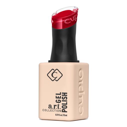 perfect_ruby_necklace_c9984_c Flasche mit Cupio a.r.t. Gel Polish in einer eleganten, nude-farbenen Verpackung und rotem Pinsel.