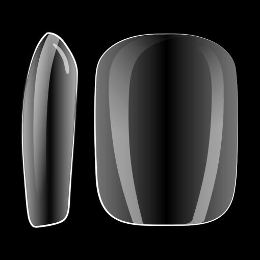 short_square_c7647_c-Kopie Illustration von zwei Nagelvarianten, eine spitz und eine quadratisch, auf schwarzem Hintergrund
